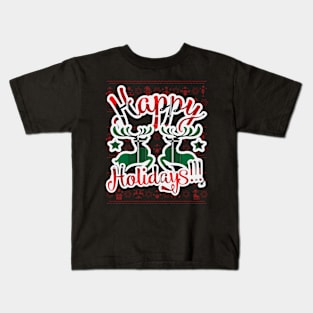 Happy Holidays Deer Kids T-Shirt